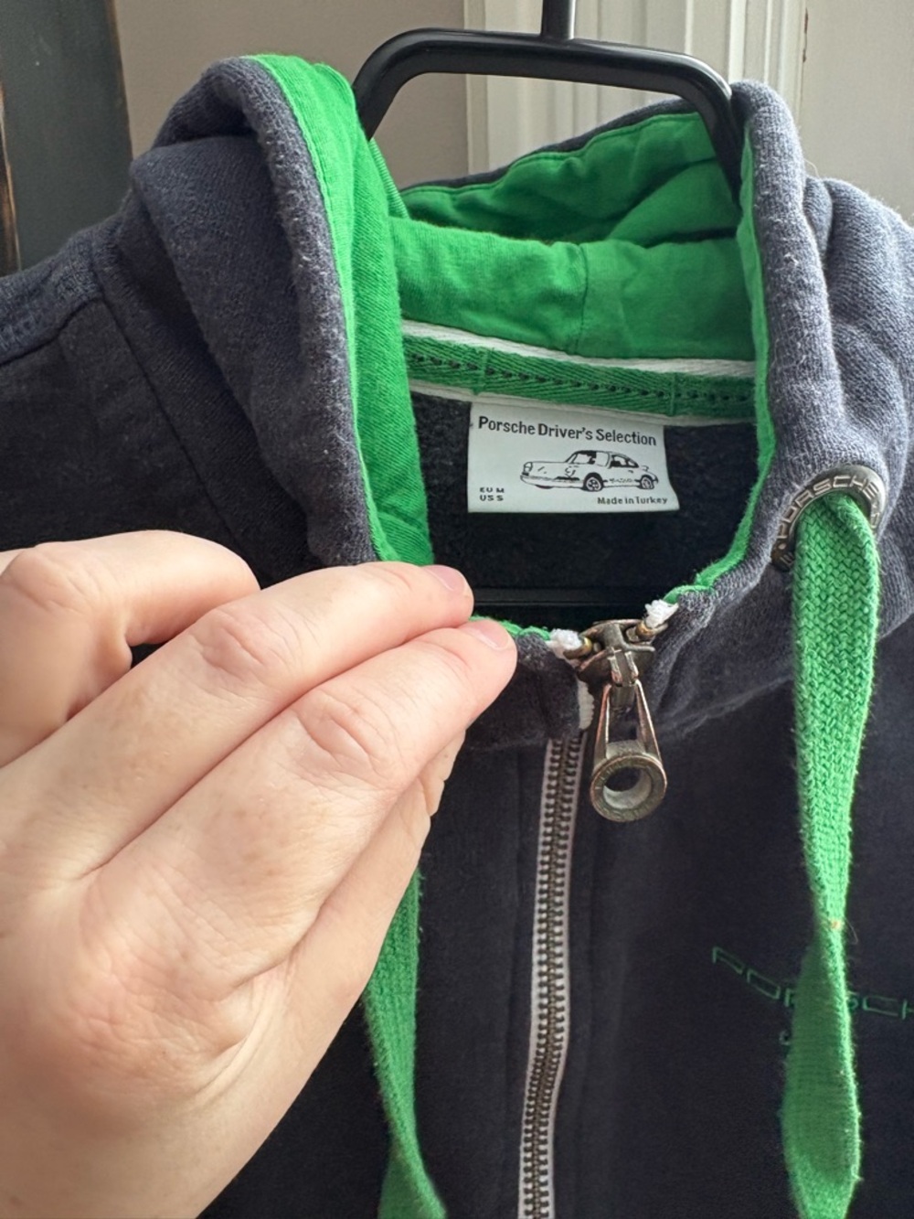 Porsche Driver’s Selection RS 2.7 Hoodie Mens Small Grey Green Full Zip - Picture 4 of 8